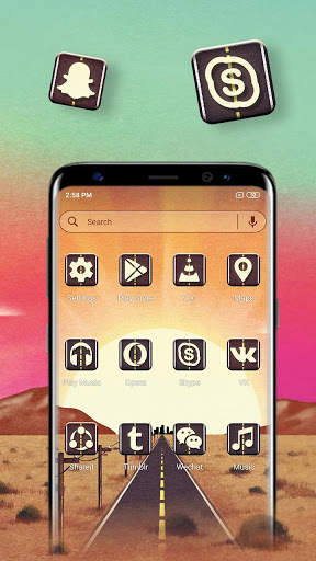 Desert Sunrise Road Launcher Theme screenshot 3