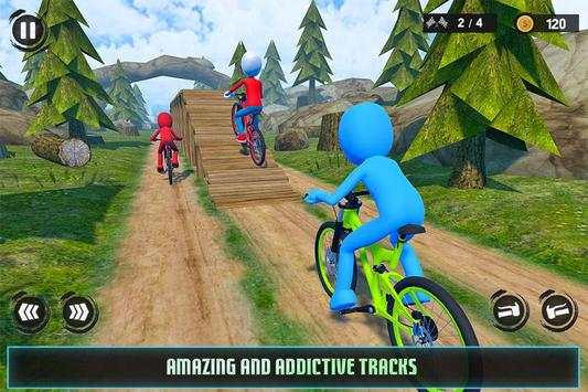 Uphill Stickman BMX Bicycle Stunts screenshot 1