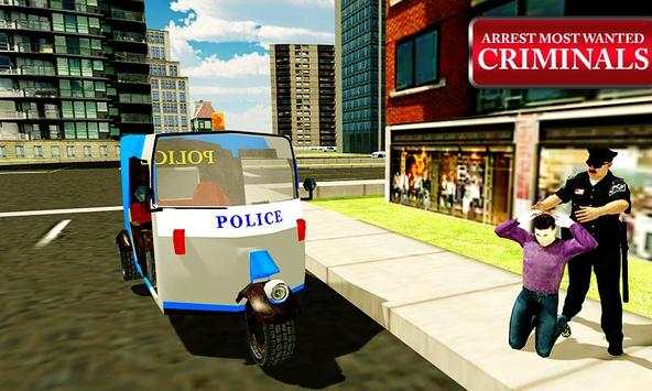 Police Tuk Tuk Rickshaw Sim screenshot 3