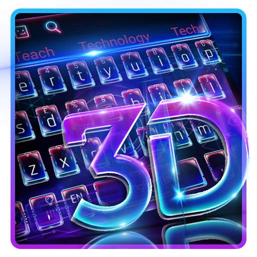 3D Neon Keyboard 10001004