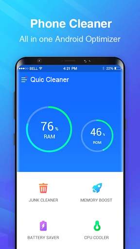 Quick Cleaner - Faster Phone Booster & Optimizer 1 تصوير الشاشة