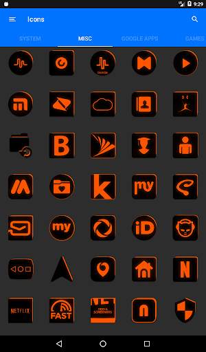 Flat Black and Orange IconPack screenshot 16