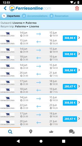 Ferries online screenshot 2