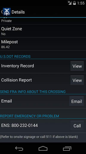 Rail Crossing Locator screenshot 2