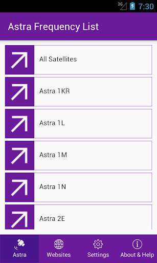 Astra Frequency List screenshot 1
