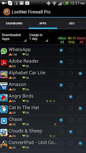 LostNet NoRoot Firewall Pro screenshot 2