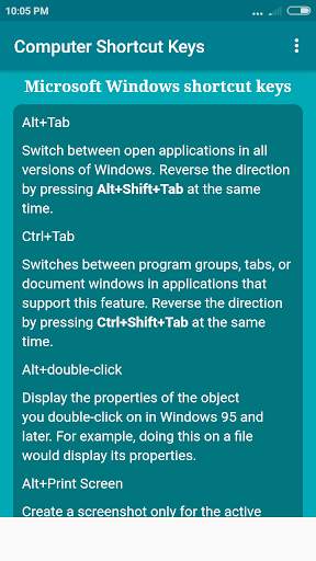 Computer Shortcut Keys screenshot 2