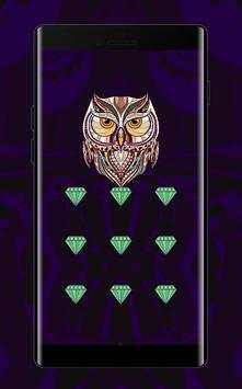 Gemstone APP Lock Theme Owl Pin Lock Screen screenshot 1