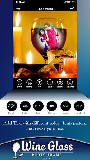 Wine Glass Photo Frame 4 تصوير الشاشة
