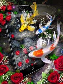 Lively 3D Rose Fish Theme screenshot 1