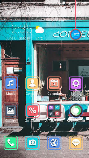 Street Old Cafe APUS Launcher theme screenshot 1