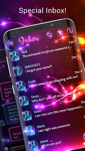 Neon light SMS theme screenshot 1