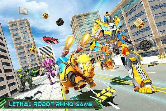 Real Robot Rhino Attack Car Transform Games screenshot 3