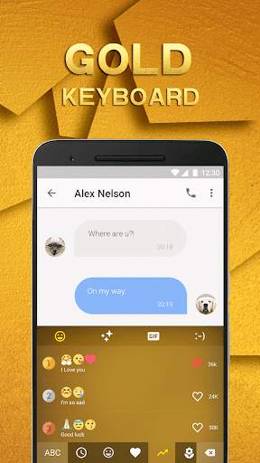 Gold Emoji Keyboard Theme screenshot 3