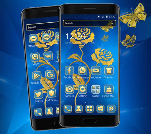 Blue Golden Rose Theme screenshot 1