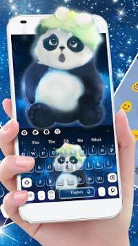 Dreamy Galaxy Panda Keyboard Theme screenshot 2