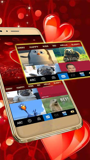 Red Love Heart Keyboard Theme screenshot 4