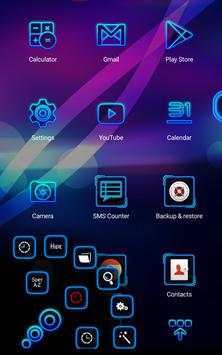 Next Launcher Theme Neon Blue screenshot 6