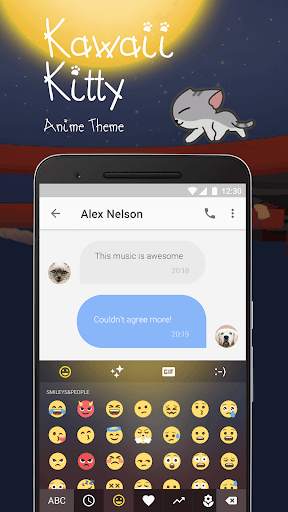 Cute Cat Anime Keyboard Theme With 3D Effect🐈 screenshot 1