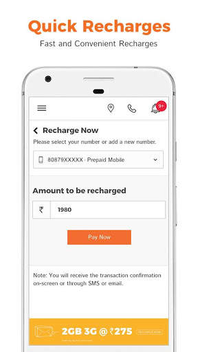 My Tata Docomo- Recharge, Bill screenshot 2