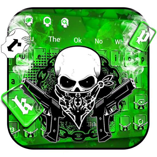 Gun Ghost Skull Keyboard 10001005