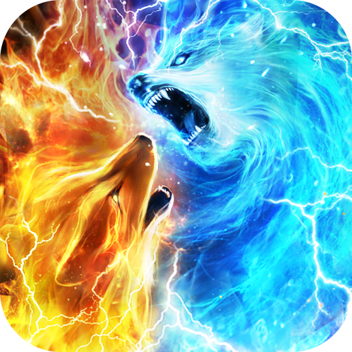 ikon Ice Fire Wolf Wallpaper Themes