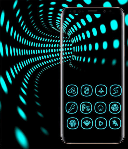 Neon icon pack ligth Blue theme  top to 2019 screenshot 3
