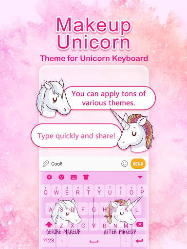 Makeup Unicorn Keyboard Theme for Girls screenshot 1
