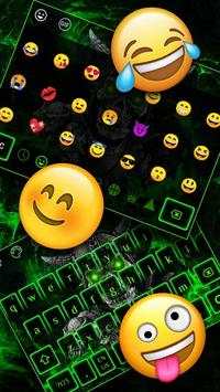 Neon Green Soldier Skull Keyboard Theme screenshot 3