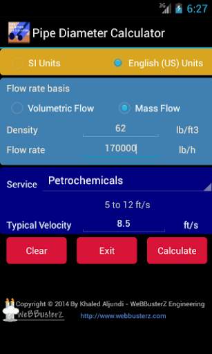 Pipe Diameter Calculator Free screenshot 1