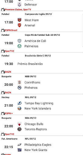 Esportes na TV - Programação screenshot 1