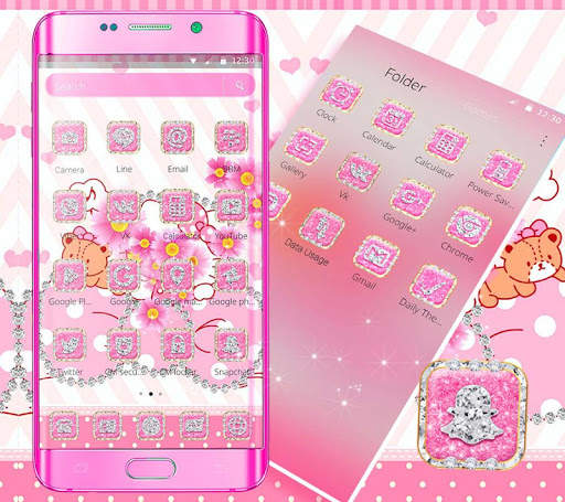 tema puteri merah jambu kucing kucing berlian screenshot 4