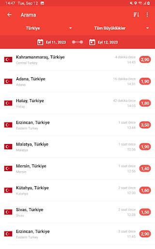 Deprem Uyarılarım screenshot 7