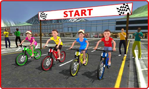 Kids Bicycle Rider Street Race скриншот 1