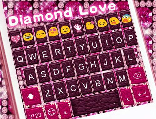 Diamond Love Emoji Keyboard Theme स्क्रीनशॉट 5