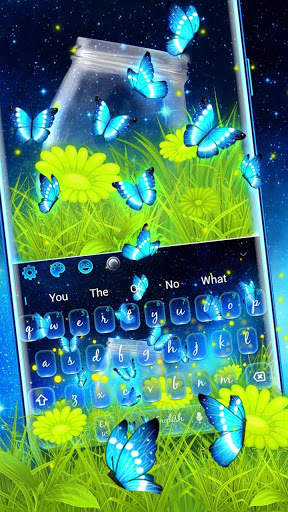 Starry Night Butterfly Keyboard Theme screenshot 1
