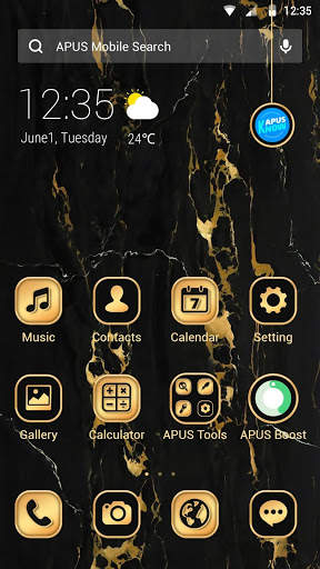 Business Golden Black APUS Launcher theme screenshot 1