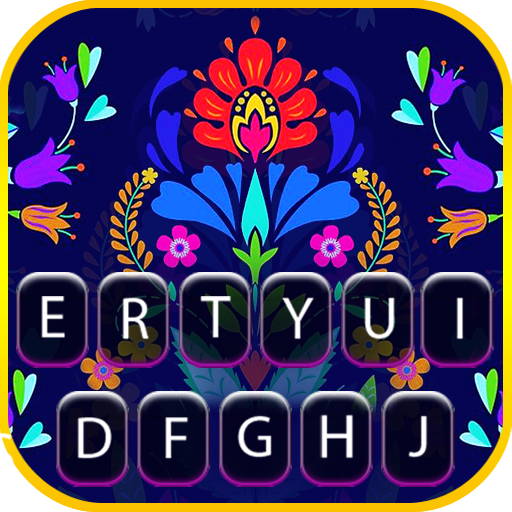 Blue Mexican Flowers Keyboard  icon