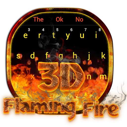 3D Red Flaming Fire Keyboard 10102