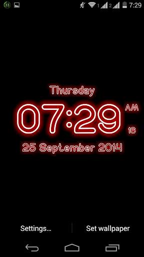 Neon Digital Clock Live Wallpaper screenshot 7