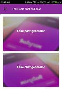 Fake Insta chat and post screenshot 3