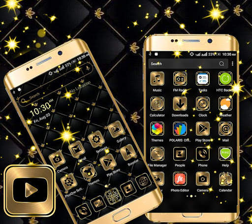 Gold Black Launcher Theme screenshot 1