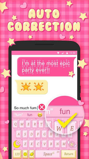 Pink Kawaii Keyboard Theme screenshot 5