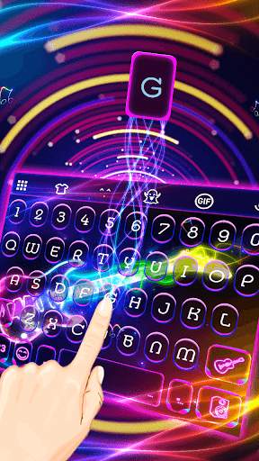 Neon Guitar Keyboard Skin स्क्रीनशॉट 1