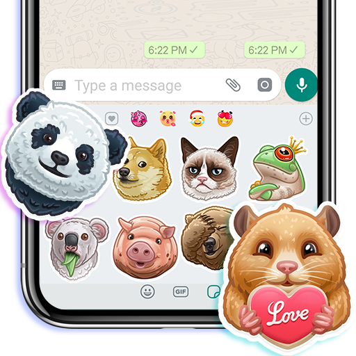 ikon Funny Animal Stickers - Add to Chats App (Free)