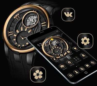 Gold Black Luxury Watch Theme screenshot 3