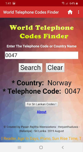 World Telephone Codes Finder screenshot 3
