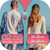 Couple Photo Zipper Lock Screen icon