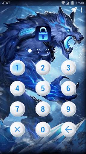 Ice Wolf - App Lock Master Theme 1 تصوير الشاشة