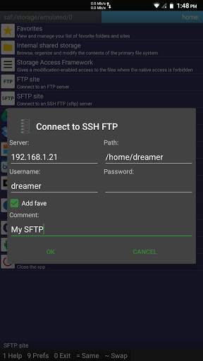 SFTP plugin to Ghost Commander screenshot 1